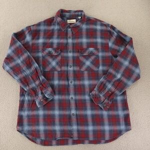 California Shirt Mens 2XL Blue Check Plaid Cotton flannel Button Up